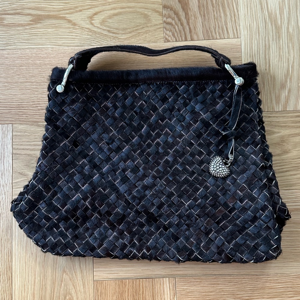Elegant Black Woven Shoulder Bag